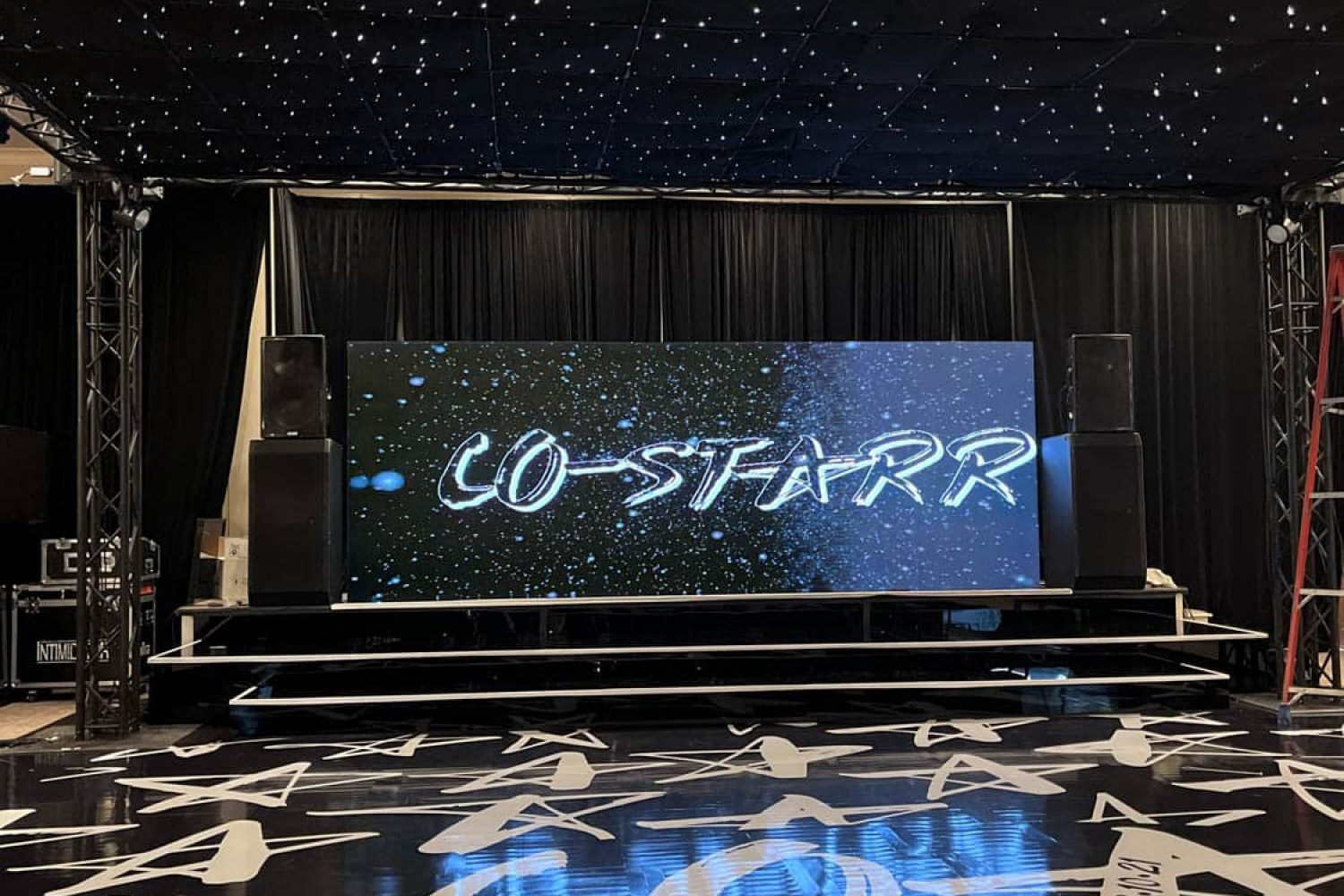 Black and White Stars Dance Floor Wrap