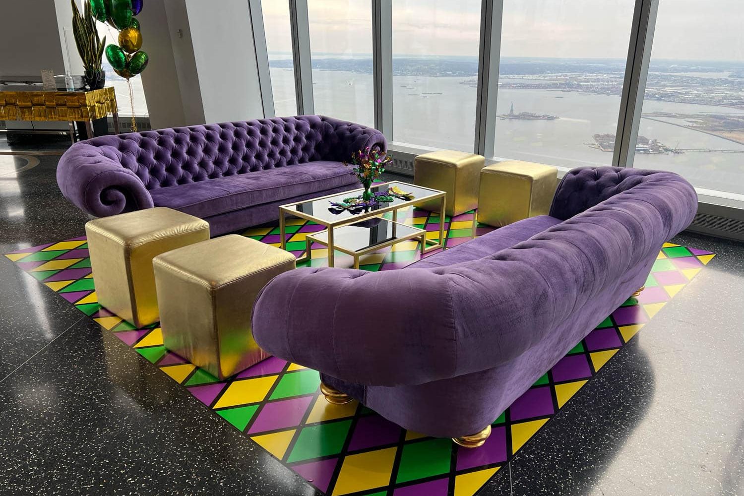 Colorful Diamond Pattern Dance Floor Wrap