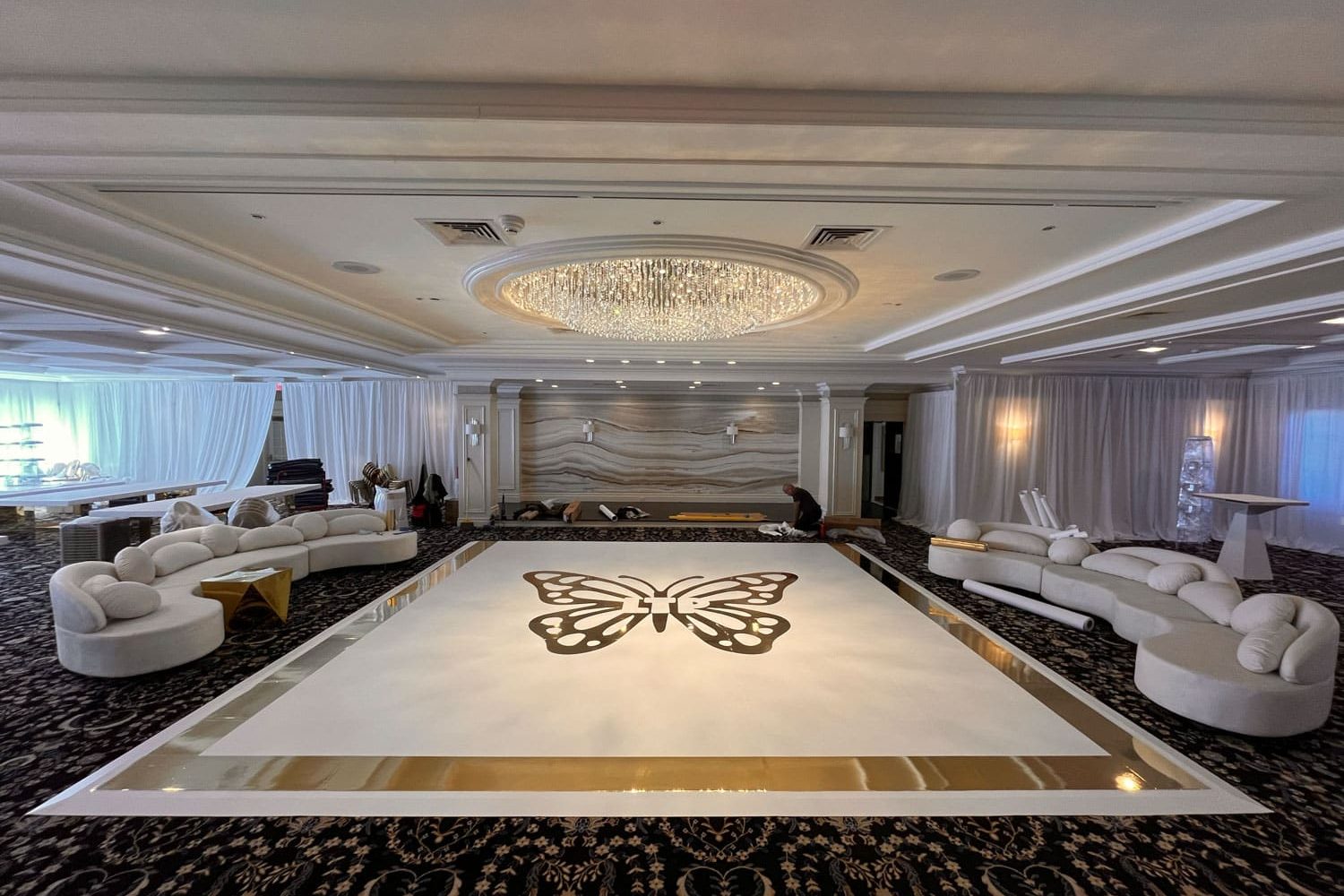 Metallic Gold Butterfly Dance Floor Wrap