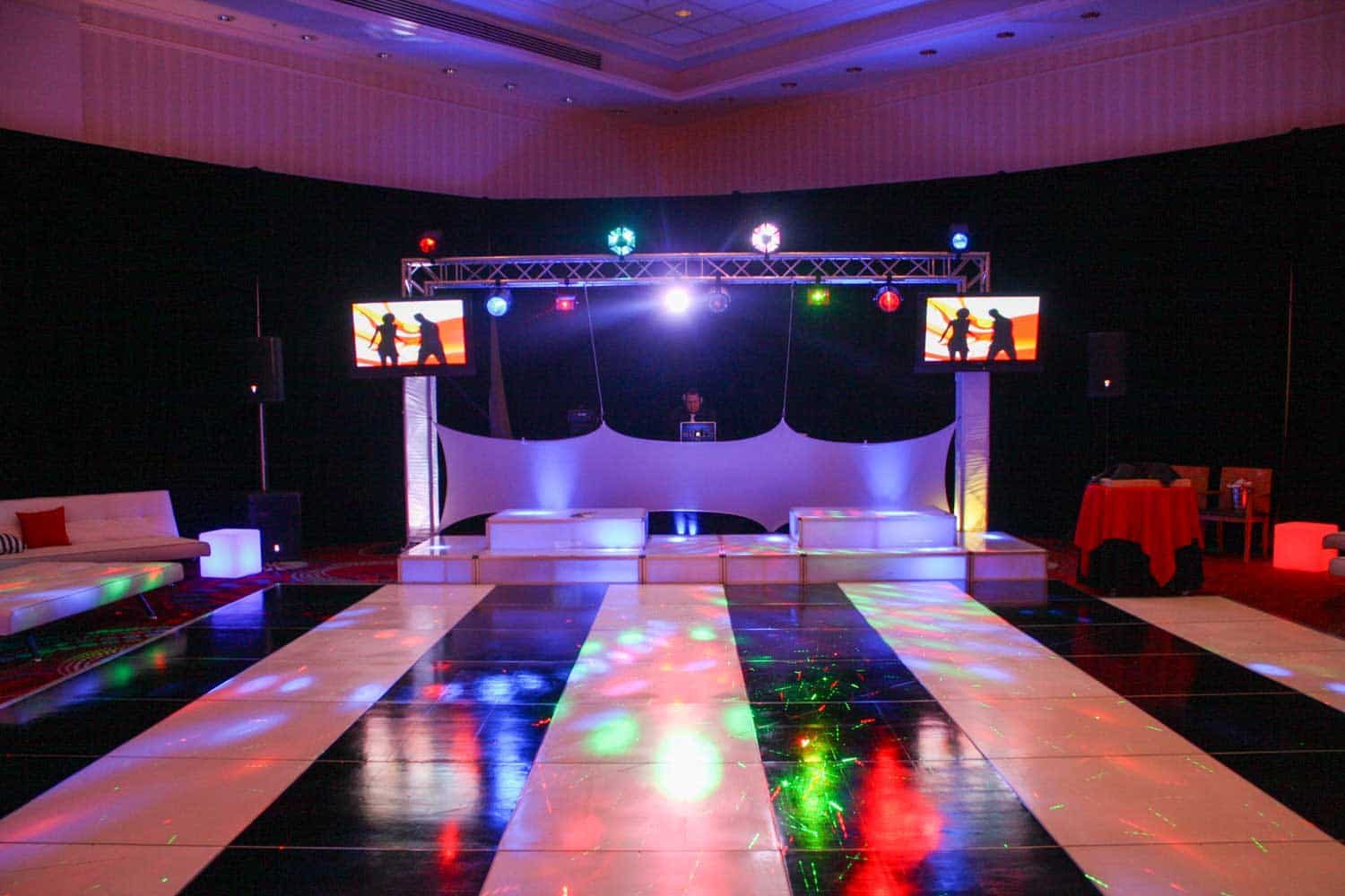 Black and White Dance Floor Rental (Stripes)
